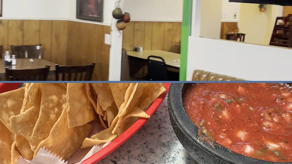 Table service area with simple decor.